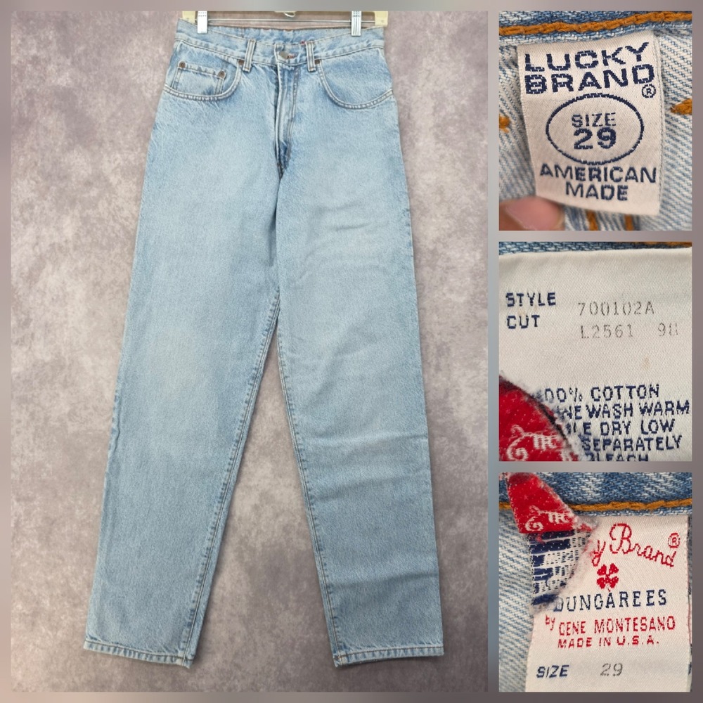 Vintage Lucky Brand Dungarees Jeans Womens 29 700102A Light Wash Straight Leg